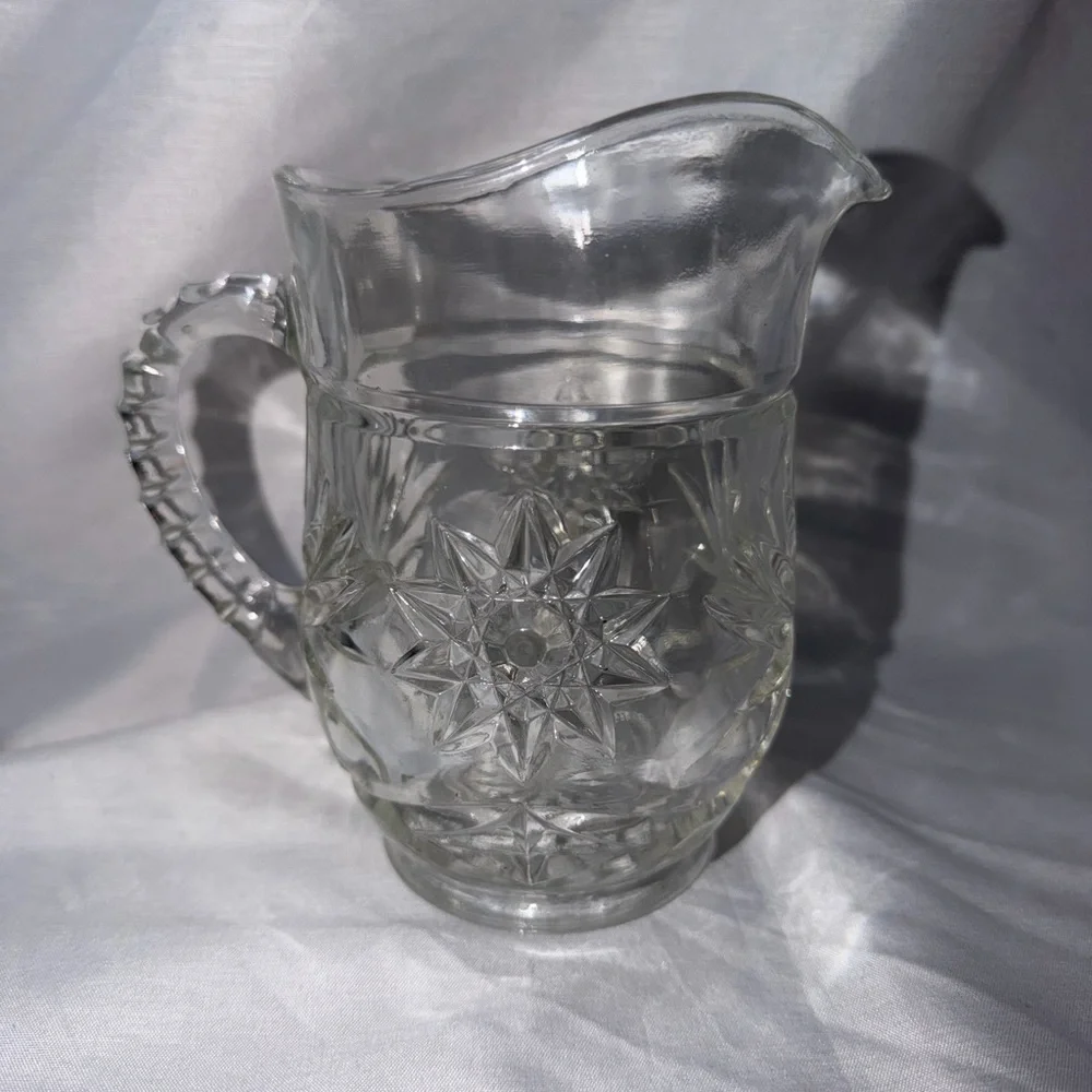 Vintage Anchor Hocking Star of David Glass Pitcher - Picture 3 of 10